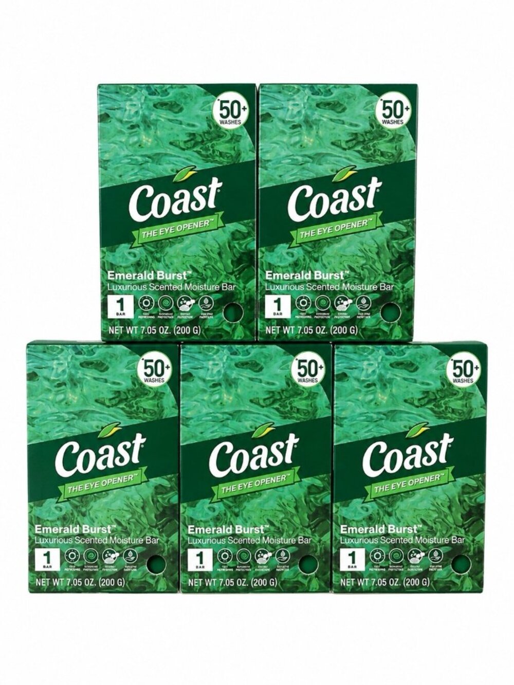 Coast Bar Soap The Eye Opener Emerald Burst 7.05 oz each Set Of 5